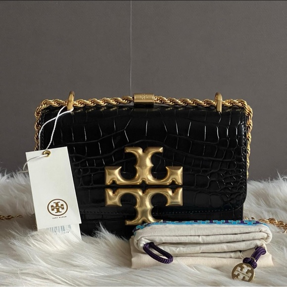 77044 - Tory Burch Eleanor Embossed Small Convertible Shoulder Bag - Picture 1 of 14